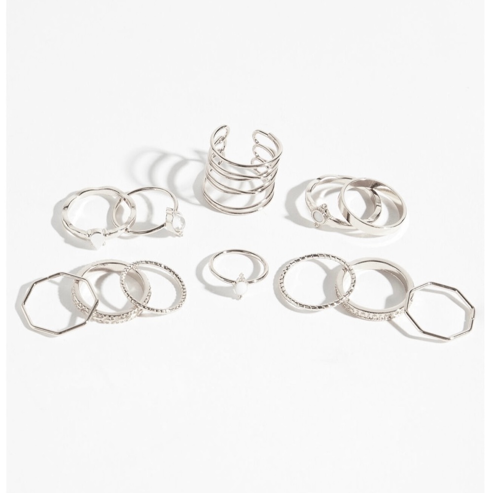 Altar’d State Silver Stacking Rings - Picture 3 of 4